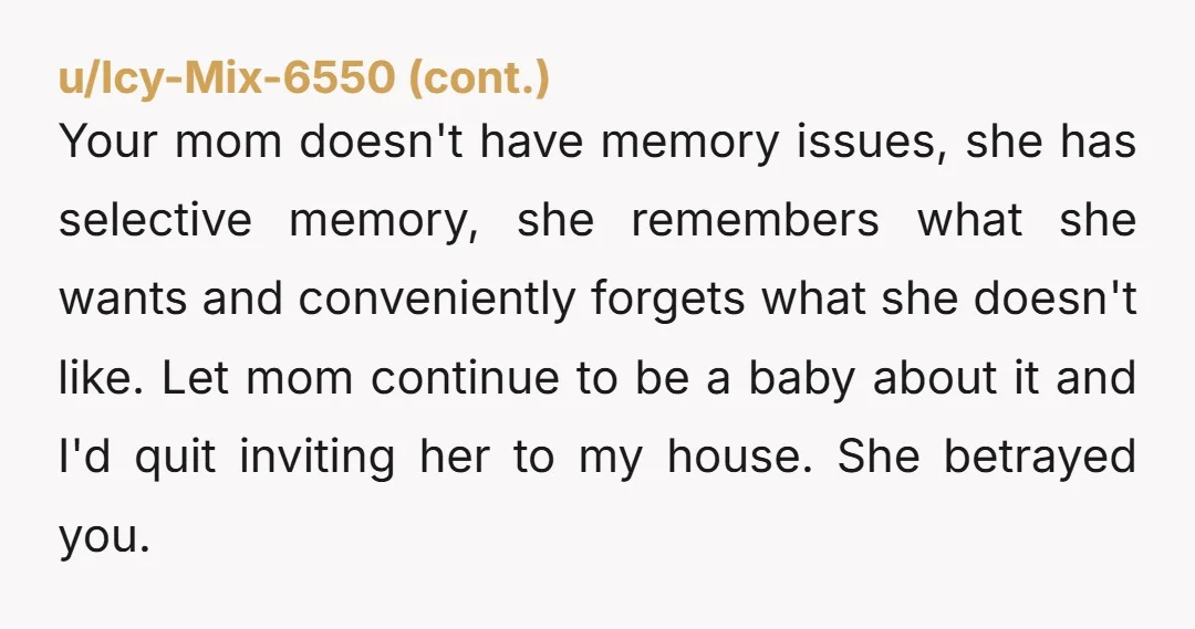 u/solatesosorry You'll never be right or the good person. You're running into the "no good deed goes unpunished" rule of life. Your best option is to let all people run...