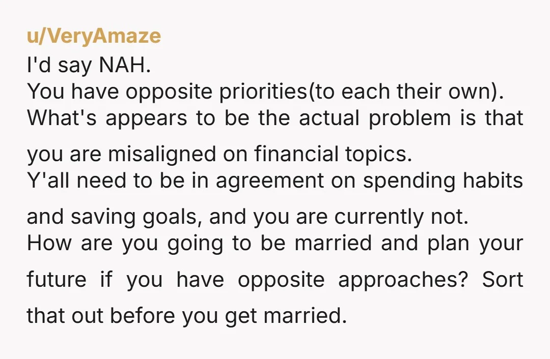 u/SimilarAd6399
Assuming she already works full-time she can get a part-time job to pay for the wedding she wants.