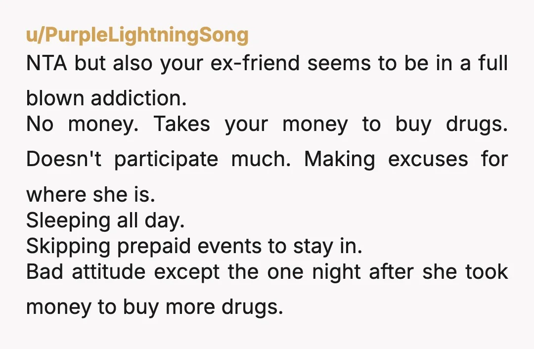 u/EvilSockLady Any one thing here not a big deal (not having a good enough sparkle outfit? Being too tired for a theme park, acting like a single girl when she...