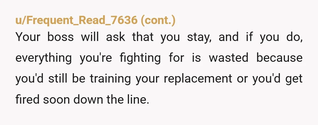 u/perthguy999 DO NOT SAY A WORD TO ANYONE UNTL YOU HAVE A NEW OFFER THAT HAS BEEN ACCEPTED.