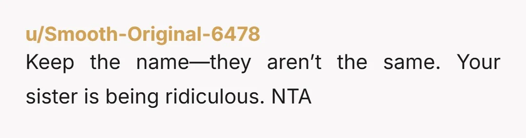 u/Jmac_files
I have two cousins and an aunt with the same name and everyone is just fine.