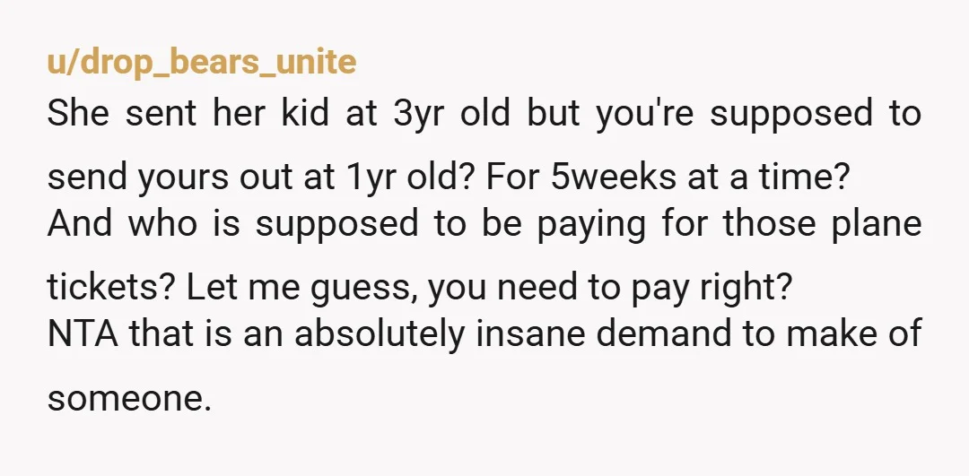 u/rmric0 NTA. THere's a big difference between sending a kid to live with their dad and sending a kid to live with a bunch of people you don't know.
