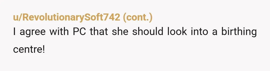 u/PetersMapProject NTA. Giving birth is messy and - according to a midwife friend of mine - if it goes wrong and they need to get the mother out they will...