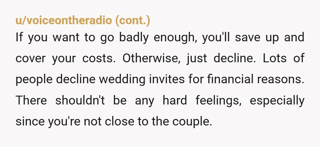 u/YMMV-But I think you should decline the invitation altogether.  Don’t get bogged down in what’s fair or not fair. That’s not the problem. The problem is that you even though...