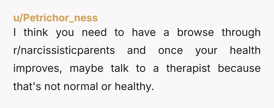 u/Confuser204
NTA.
You're prioritising your health while your mother is prioritising a tradition over your wellbeing.