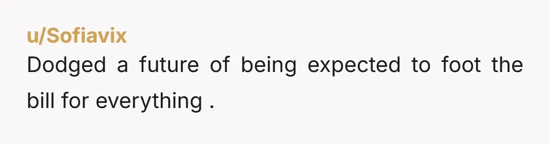 u/Sofiavix Dodged a future of being expected to foot the bill for everything .