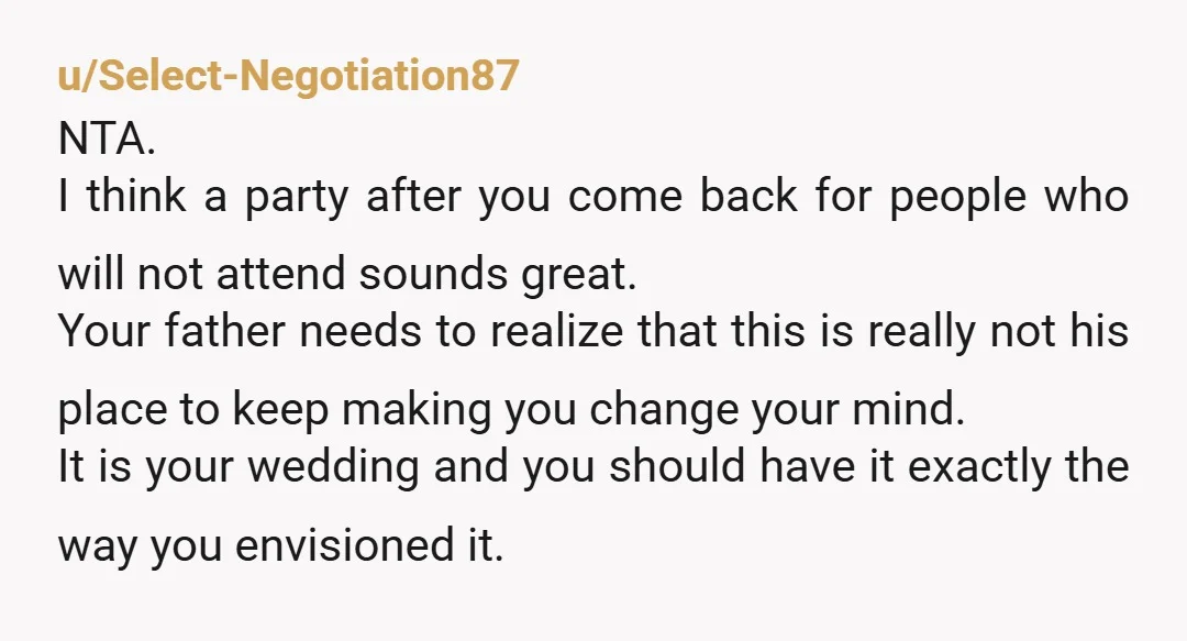 u/acacio “Destination weddings” are an egotistical choice - general YTA. Don’t want to change it because your brother is a slacker - NTA