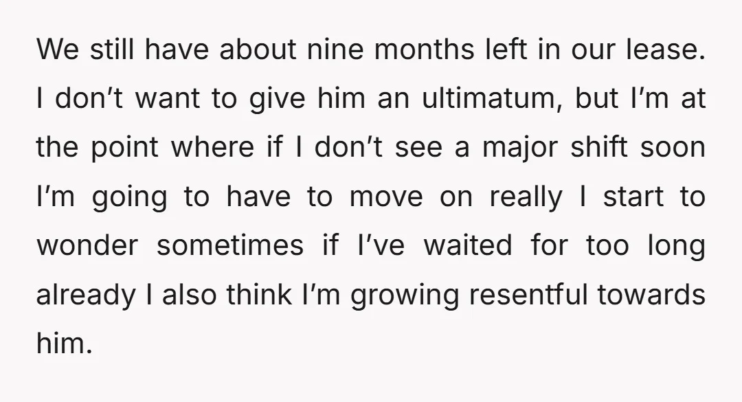 u/Lucky-Technology-174 Why are you with a man in his 30s who is so blatantly irresponsible? Have higher standards for the men you date. Maybe try therapy and figure out why...