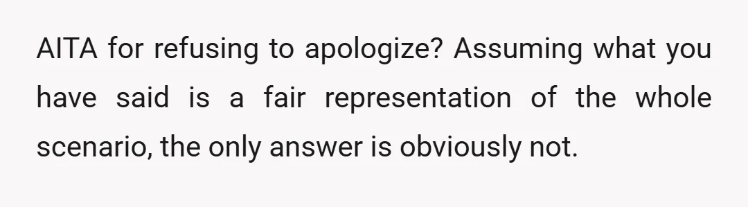 u/SunshineSeriesB NTA. Has she always been like this? Do your friends/relatives KNOW how she is? Don't apologize. And also, don't worry about how she paints you. Either they see how...