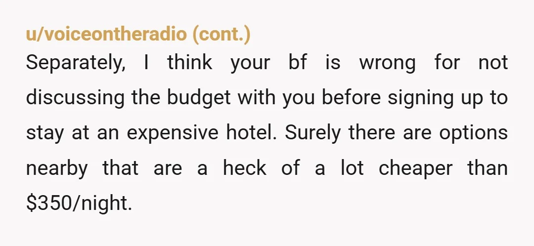 u/Zacherius There is no "tradition" that plus ones don't pay for things too - you're in a long-term relationship, and couples share costs. If this relationship has any legs you...