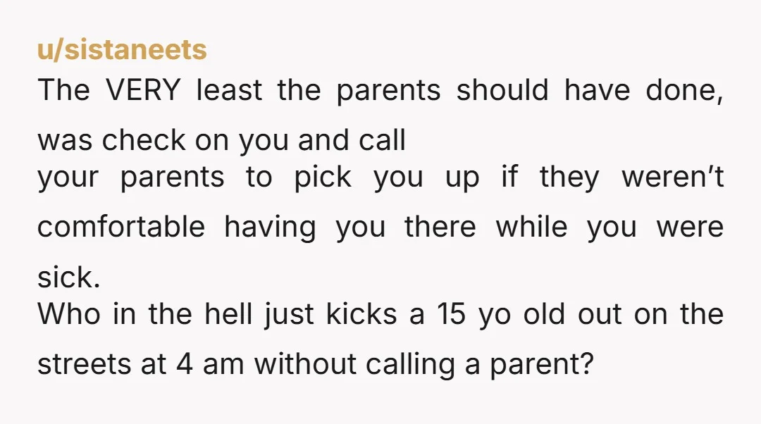 u/crankoy62 I have a phobia to vomiting. Emetophobia can be a hard problem to get over. I would not have kicked you out. If I was another guest at that...