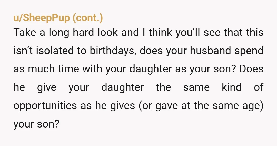 u/Devri30 YTA. Your daughter will definitely notice. You can literally make up your own rules and give your daughter a similar sort of celebration with streamers and balloons. Your husband...