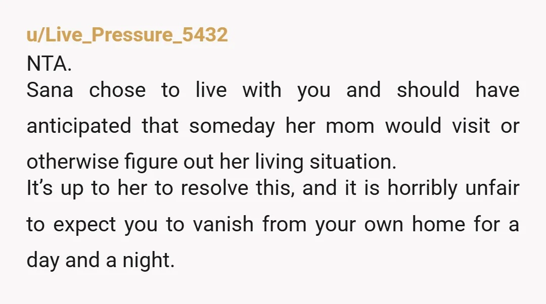 u/EdgeNo5431
Presumably she has completely misled her mother about the living arrangements and now (belatedly) needs you to support the lie.
NTA
