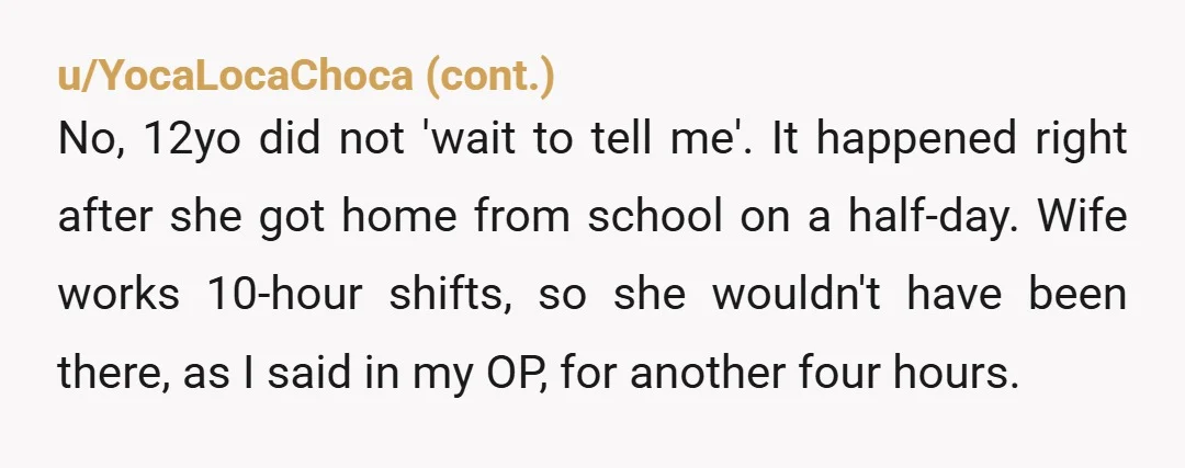 u/Zestyclose_Current41 I hope you're prepared to be that girls problem solver from now on, because she's not about to go to your wife for anything ever again. NTA you did...