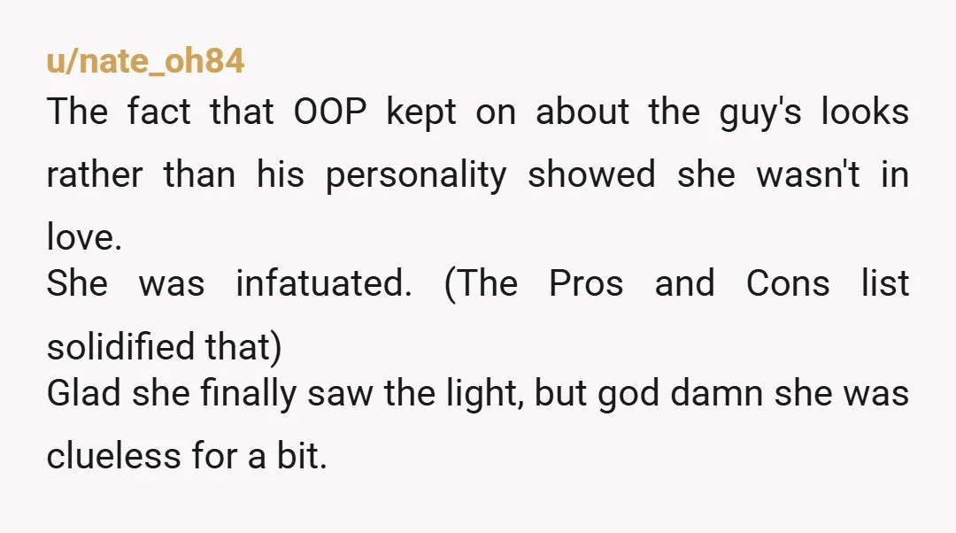 u/kitskill The first post especially is painful to read. Like, I know exactly what her friends have been going through, watching her pine away for this dumb guy she latched...