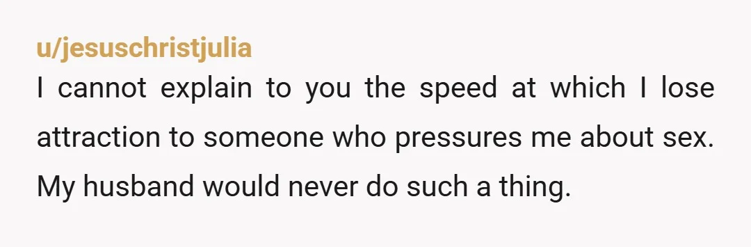 u/reeser1749 Yeah, I read this and wondered when you'd get to the point which was "she won't have sex with me." When the stress is as high as hers probably...