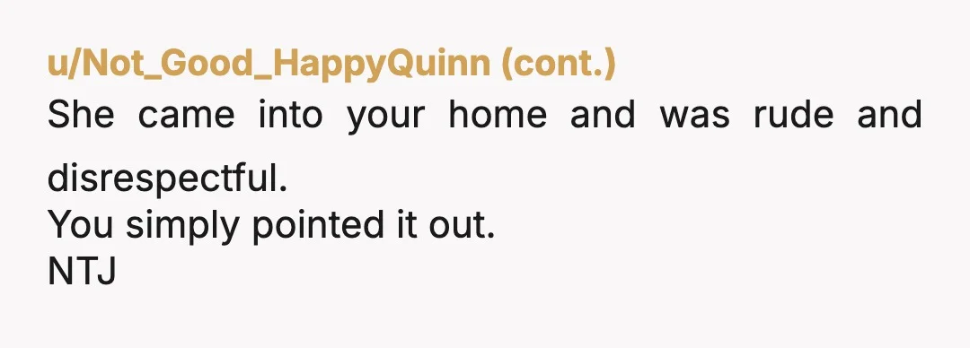 u/squirrelfoot
There is absolutely nothing passive aggressive about telling someone upfront that you can hear their nasty remarks.
That's clear, direct communication - and also completely justified.