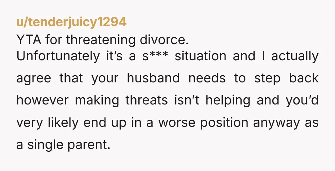 u/Retrofool YTA - he’s watching his mother die while trying to take care of his family and you’re telling him to choose you or you’re leaving. There are other options...