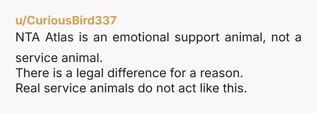 u/SmartFX2001 NTA. A business actually DOES have the right to ask someone to remove their service dog if it isn’t behaving properly. Your sister’s dog hasn’t been trained enough (or...