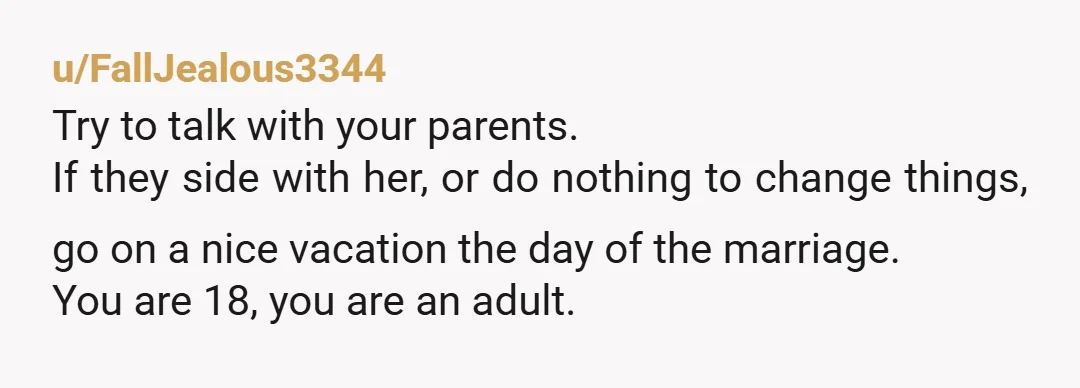u/Diasies_inMyHair Call your sister. Tell her that you suspect that she asked you to be a bridesmaid either for the sake of appearances or because your parents put pressure on...