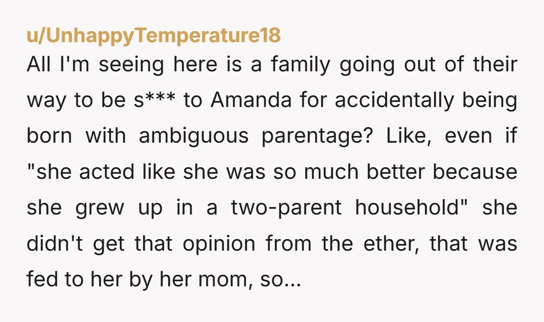 u/Fearless-Speech-1131 OOP sounding just a tad too smug for my liking. Also, the revenge bed-hopping between these people is confusing and trashy as hell. Potential grandma is evil. Only person...
