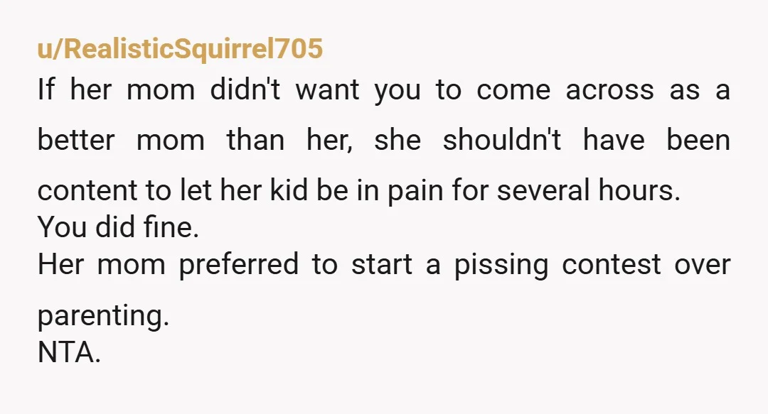 u/AngelZash NTA If that woman wants to ‘“you parent your kid, I’ll parent mine,”’ then she should actually parent. She’s posturing and placing her daughter in a terrible position with...