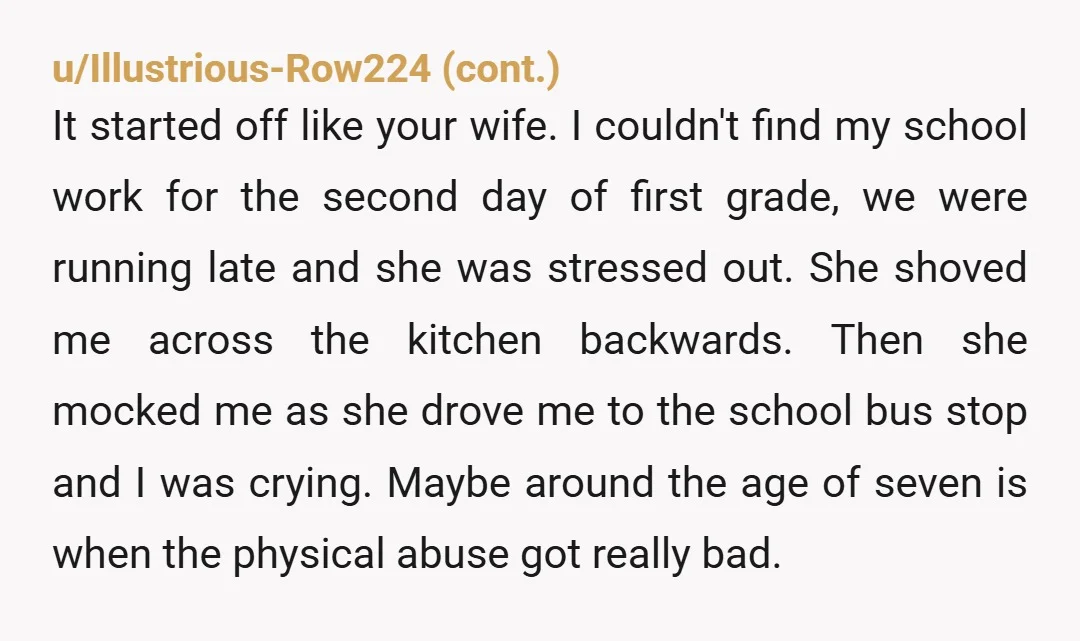 u/Beautiful_Melody4 Your wife needs to talk to a doctor and a therapist. Sudden changes in mood/personality can be signs of something else going on. 10-11 hours is actually on the...
