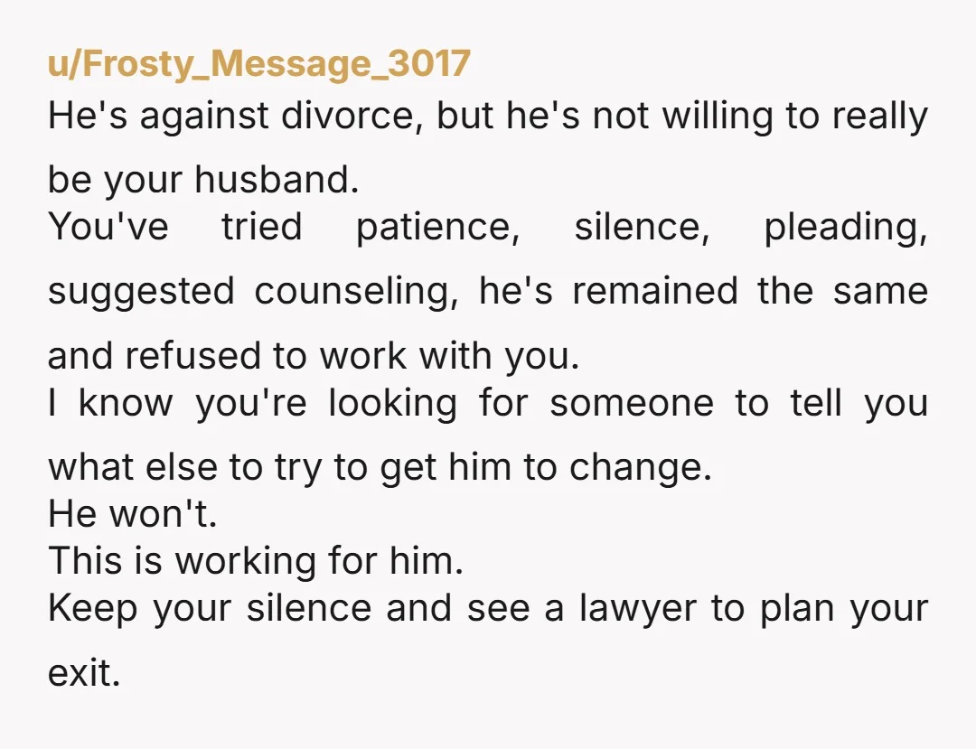 u/FearlessOpening1709 He’s having his cake and eating it too and you are enabling him. Make a plan for yourself and your child and leave. Don’t give him the option to...