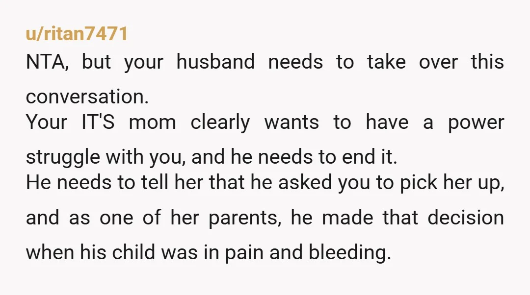 u/BothTreacle7534 NTA A child’s need come before a parent’s want. Her mother wanting to share a special ‘moment’ (??? it’s longer than a ‘moment’, she was already not there for...