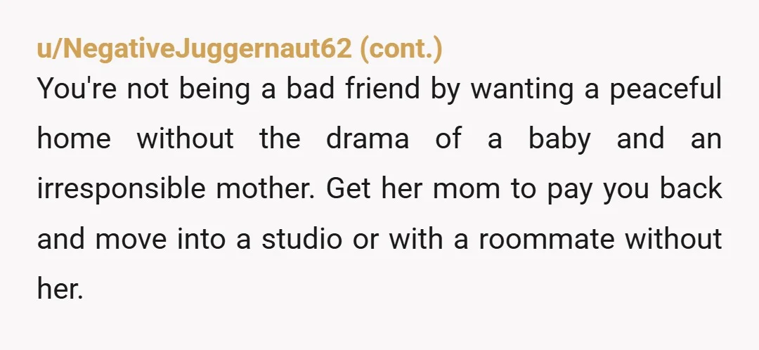 u/Not-Beautiful-3500
NTA She just hopped a ride on the real struggle bus, don't join her.