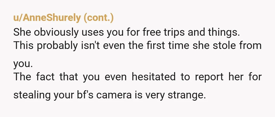 u/Fearless-Speech-1131 So your loyalty is actually to her and not your bf because if it was, you'd have called the police the second you saw the video You are making...