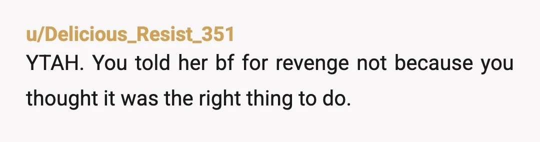 u/throwitallaway69000 ESH. Maybe don't cheat and maybe don't have sex with someone else's bf. Perhaps there's a lesson to be learned here about the lifestyle you and your friend have...
