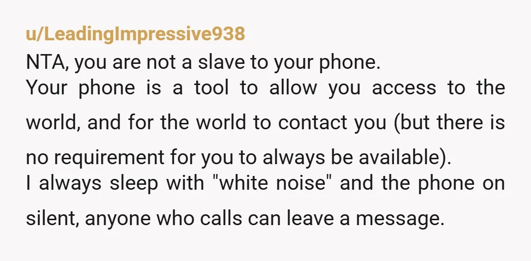 u/ItPutsLotionOnItSkin Learn to set your phone on Do Not Disturb and set up boundaries.