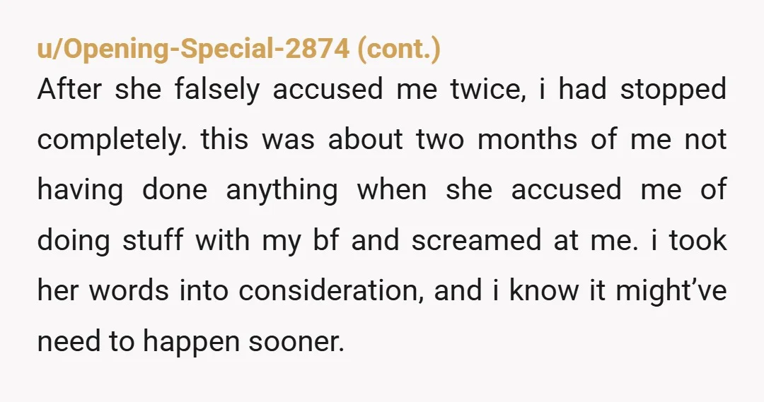 u/htpjos ESH. Honestly that's a super awkward situation. I do not want to hear anyone and their business, least of all my family. She's handling it poorly but I would...