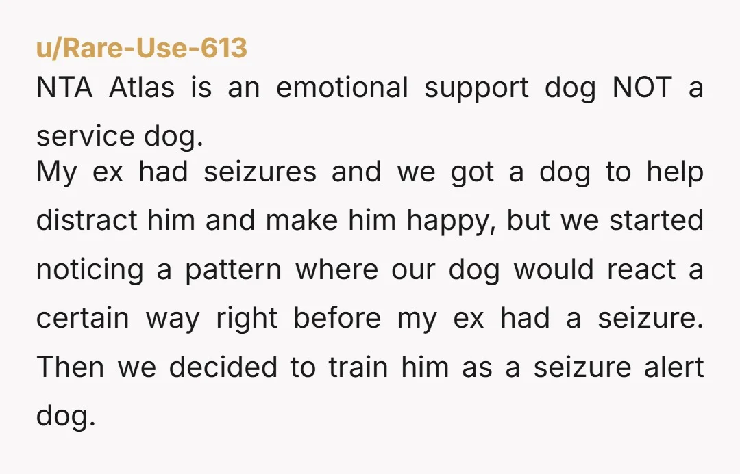 u/Babygrrl1 No not at all she needs a dog trainer if she is unable to train her dog u to a service dog standard. She can’t come destroy all of...