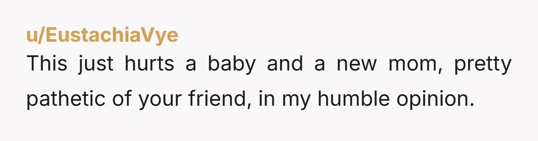 u/Lost_and_Found_Now More just pathetic than revenge, your friend might want to remember her age and that she isn’t a child anymore, so maybe she should stop acting like one.