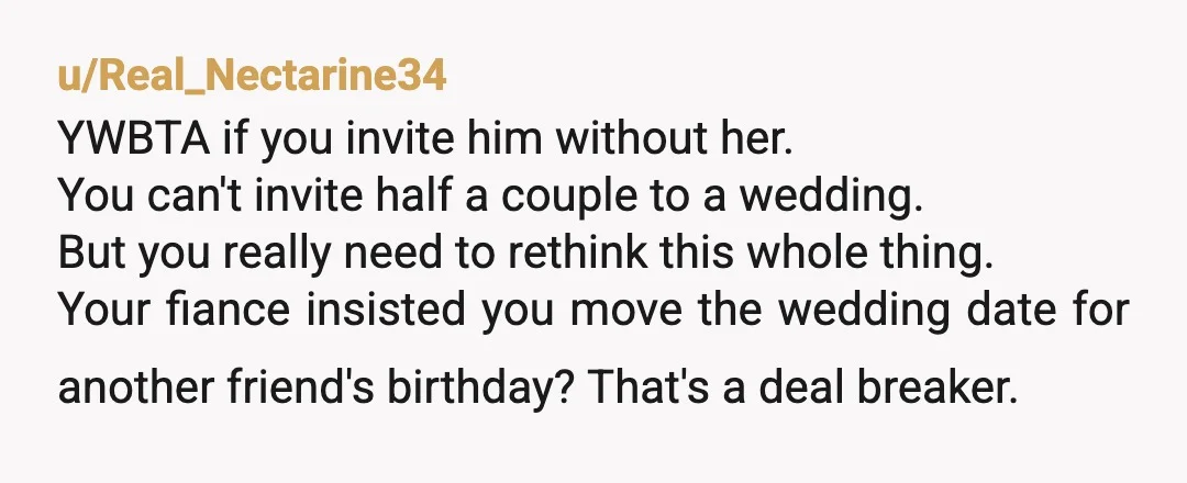 u/True_Turn_5286 YTA. Just go to the wedding. Invite her to yours. Ignore her! Why do you care about her? She’s a jerk and everyone knows it. Unless your fiancé is...