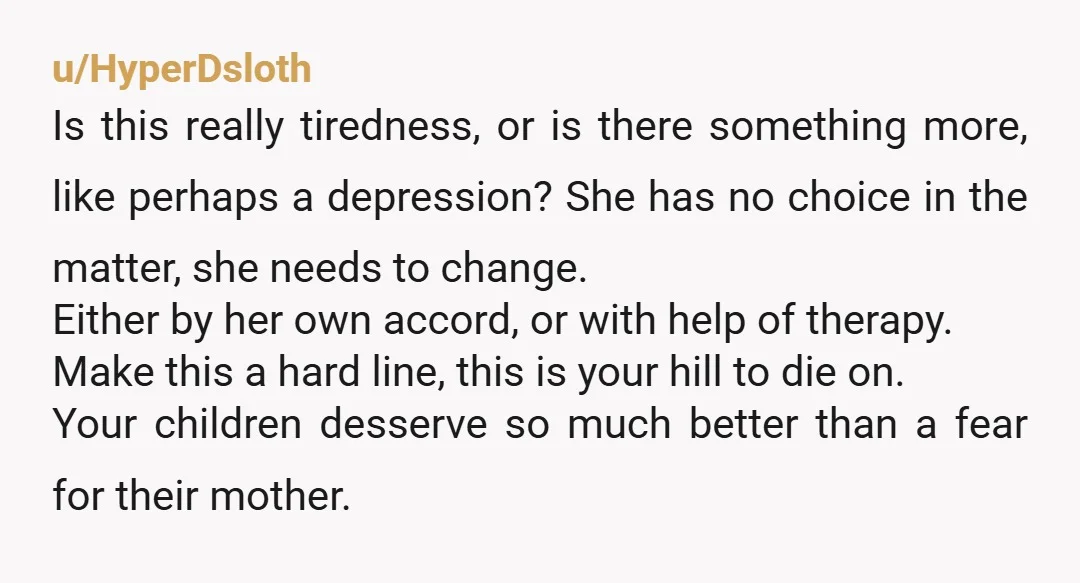 u/swarleyknope She is emotionally and physically abusing your son. Not only is she berating a 4 year old to the point that he can’t go to school, she shoved him...