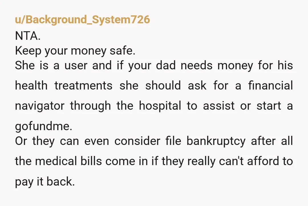u/therealcolgate2004 NTA. Not remotely. Your mom has given you every reason not to trust her with your (your) money. You have good reason to believe she will spend it frivolously....