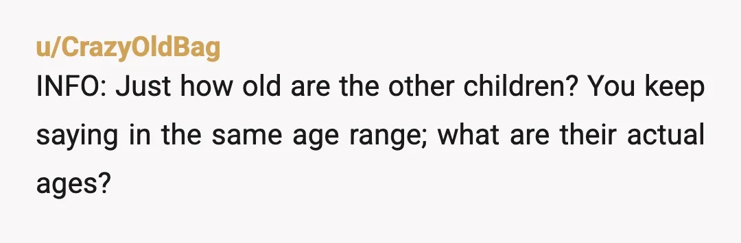 u/MT_Roses81 NTA. First people cannot read. The little girl was 3 when the sister got married the first time. Also kids are going to understand being left out at 3,...