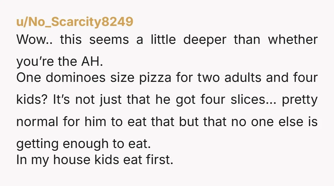 u/Useful-Cauliflower-2
NTA. She needs to feed her children or get help if she can't.