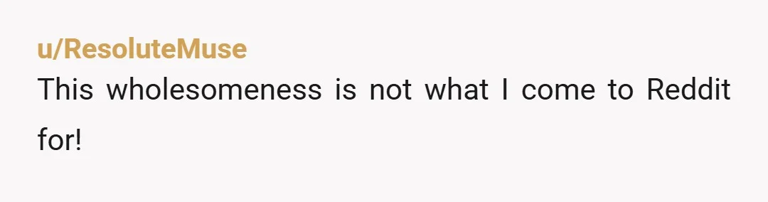 u/ResoluteMuse This wholesomeness is not what I come to Reddit for!