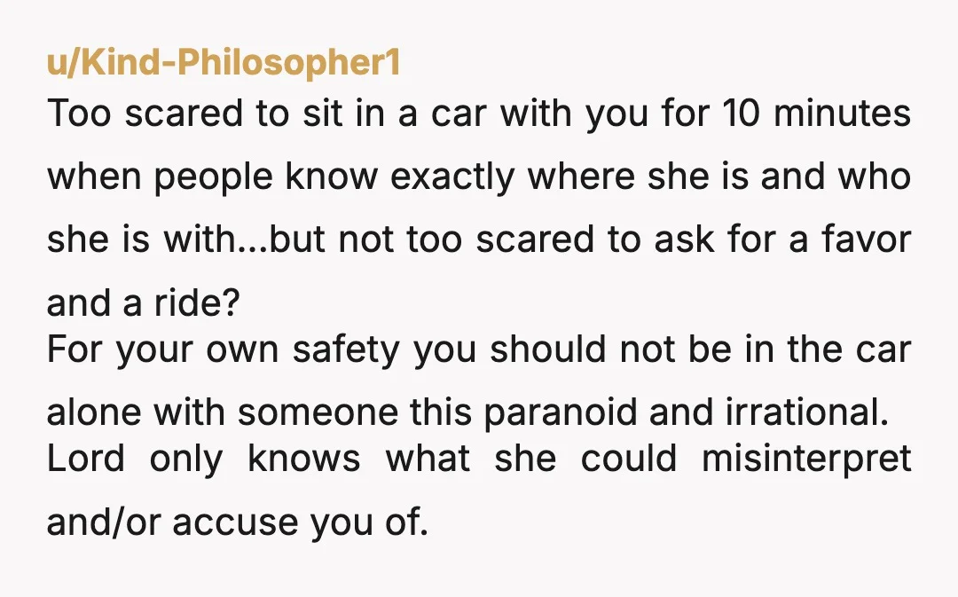 u/trinitrotolerance NTA, if they had qualms about it they can call an uber. It was completely inappropriate for them to spring that on you at the last second and it...