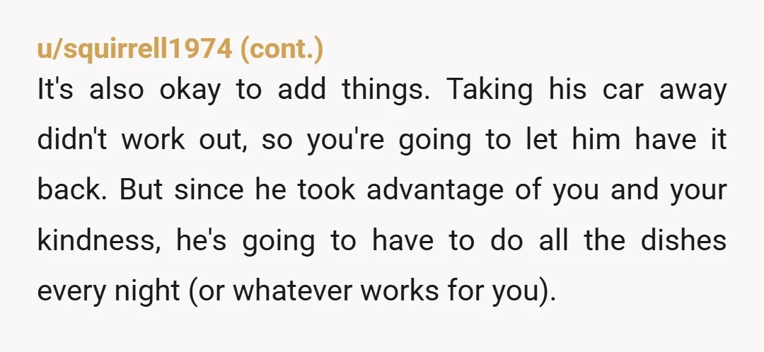 u/2cents0fucks Can he not take a bus? NTA. You are paying the insurance, and he keeps getting into accidents. Not only are your rates then going up, but he is...