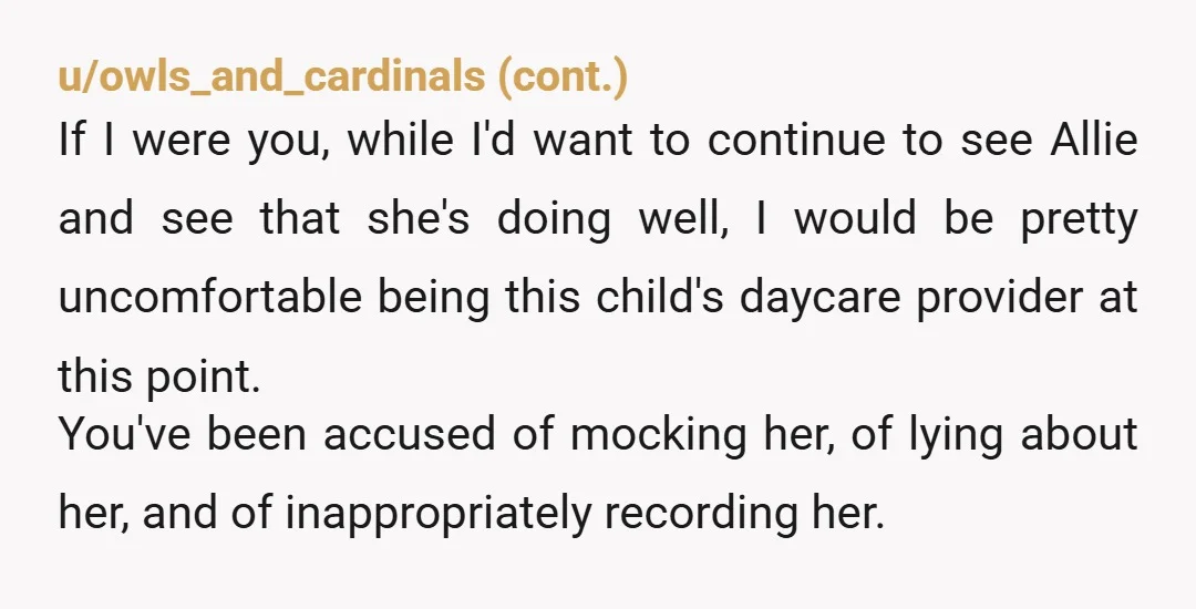u/Sassy-Peanut
Have you thought that Allie's mum is upset with you because her daughter doesn't speak to her?