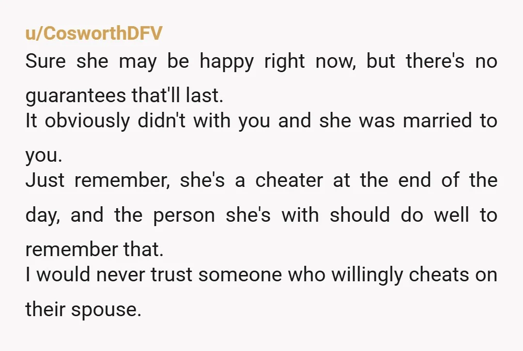 u/iusedtobesom1 I am in a similar situation right now, not divorced yet, it shook me that someone can do something that destroys what was so important to me. Without any...
