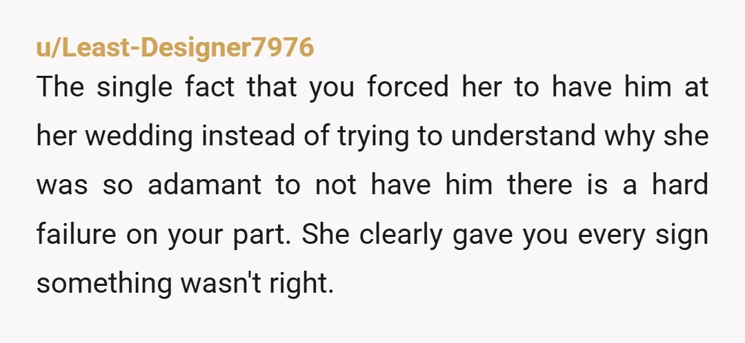 u/LuckyRook
Seek therapy and apologize to your daughter - that’s a start.