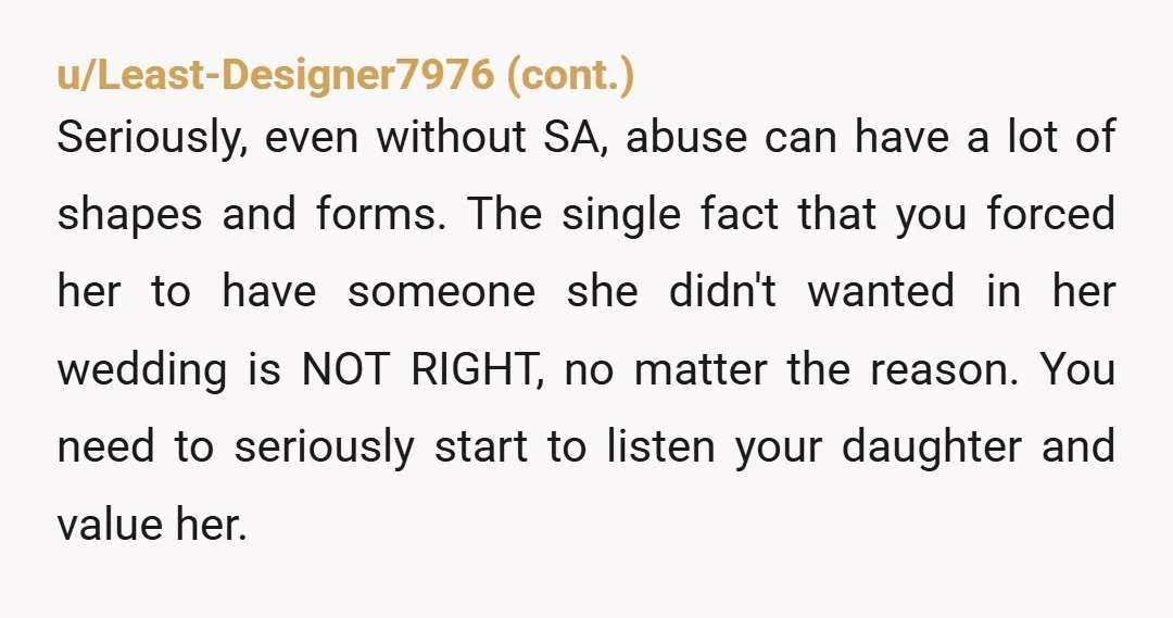 u/Icy-Bug-1723
This is the saddest, most unaware post.
You listed out all the examples of your child begging for help.....and you were just oblivious to all of it.
Damn.