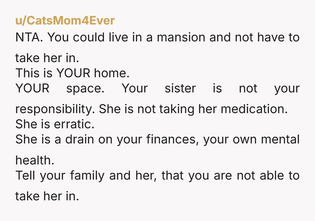 u/bopperbopper “ i’m not in a place where I can successfully take care of her… I think it best that she look into some sort of group home.” Everyone’s gonna...