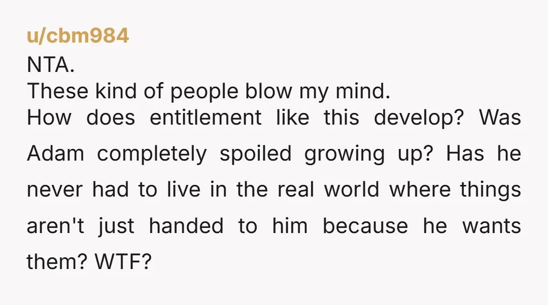 u/lady-kdub NTA. Your brother's reaction seems really off to me. To your knowledge he always paid for previous vacations without any problems? His reaction seems like he is desperate to...